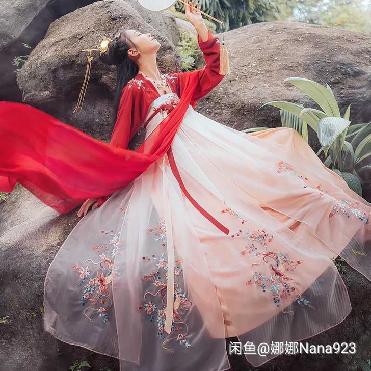 汉尚华莲醉红妆汉服齐胸襦裙