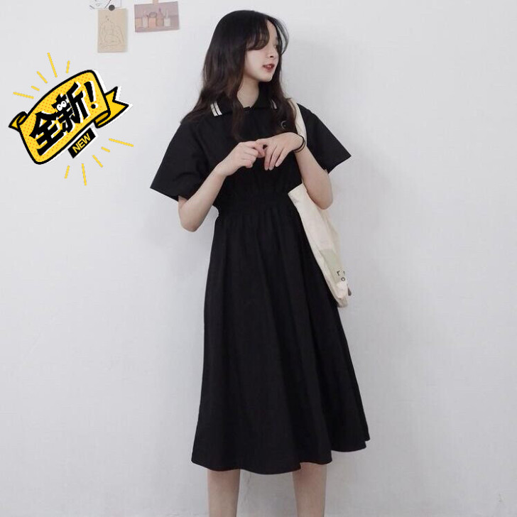 夏季新款小清新绣花连衣裙女学生短袖宽松韩版...