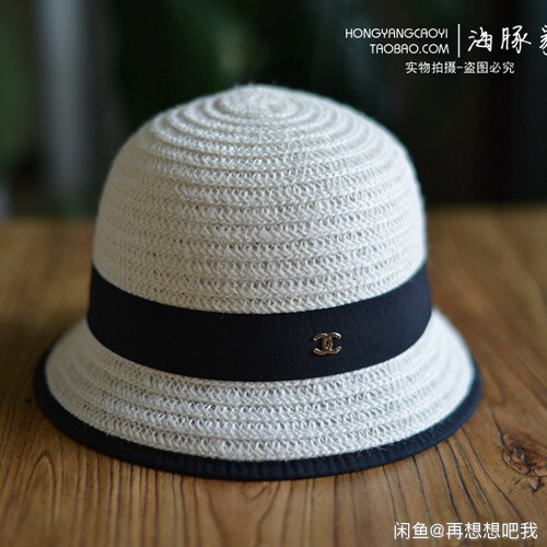 女帽夏天遮阳防晒帽草帽可折叠沙滩帽天然麻#...