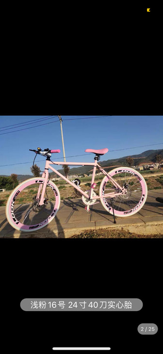 死飞自行车24寸40刀实心胎