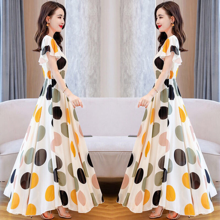 【特价清仓】2021新款夏季印花连衣裙长款...