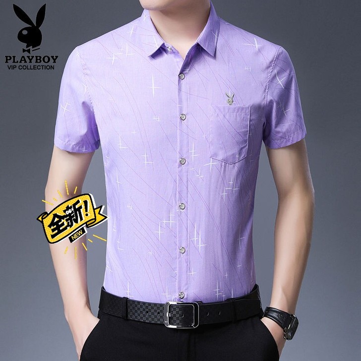 衬衫男夏季薄款潮牌白色衬衣男短袖商务外套格...