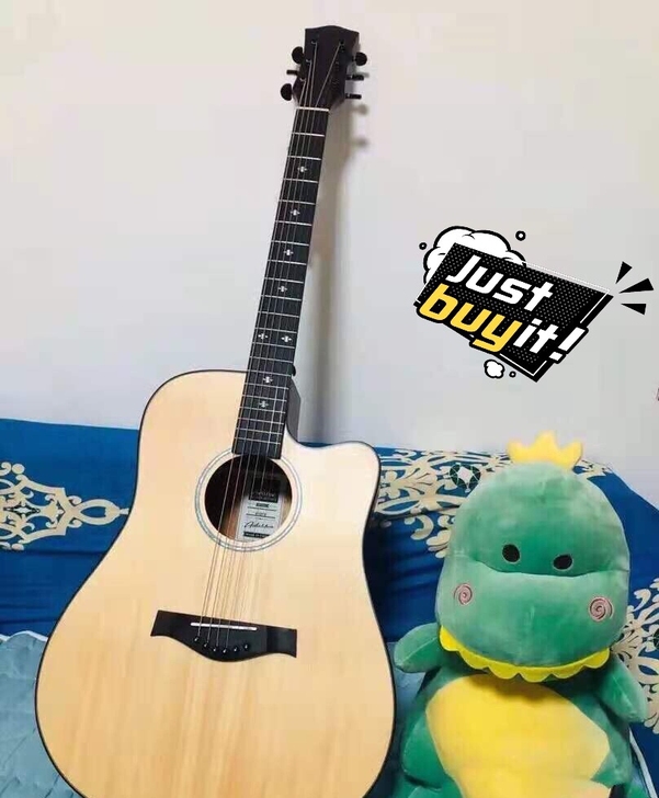 全新38寸单板吉他300多买的一次没用单板...