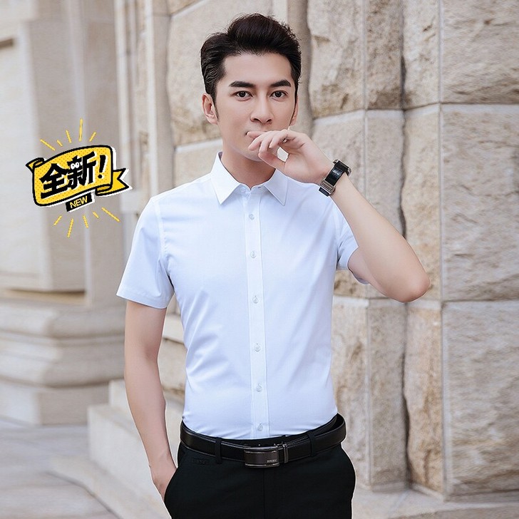 全新 短袖衬衫男夏季新款商务休闲韩版潮流青...