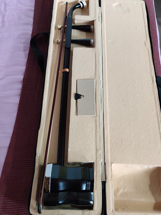 九九新二胡，一次没用，新琴拉不响，就试着上...