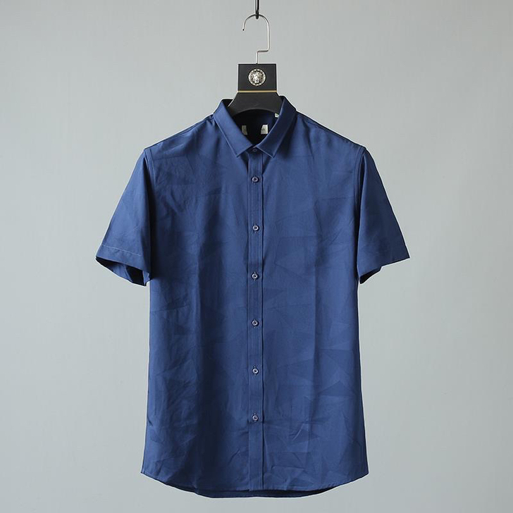 线下499!养生纤维!夏新款暗纹印花商务休...