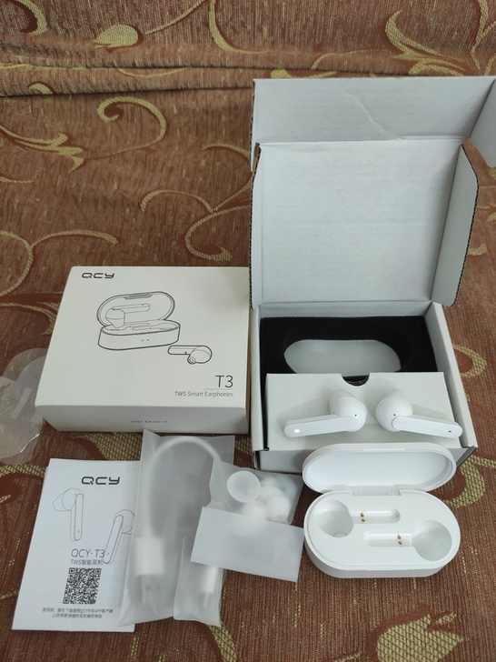 QCY T3 白，蓝牙耳机，几乎全新，使用...