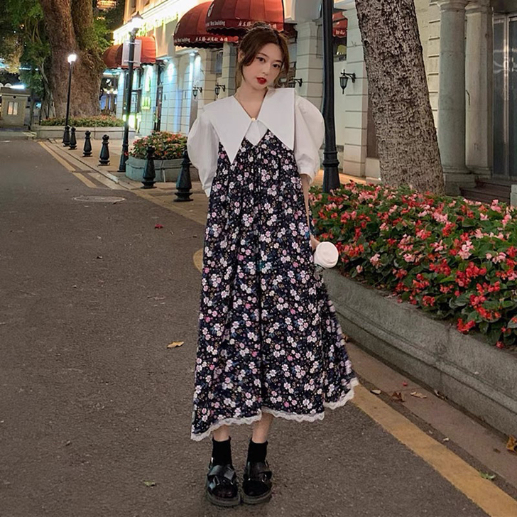 衬衫碎花裙子一套！！！可穿到140斤 炒鸡...