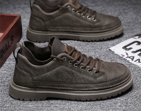 2022新款男鞋男士休闲皮鞋工装马丁靴男防...