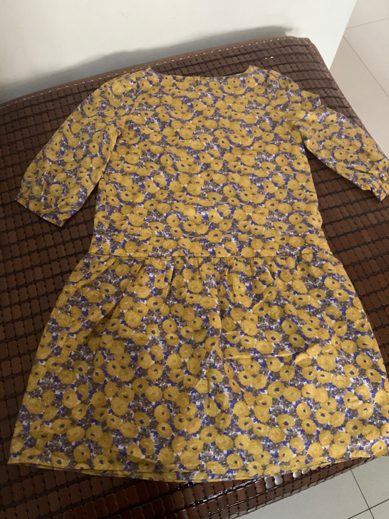 日本制七分袖碎花连衣裙