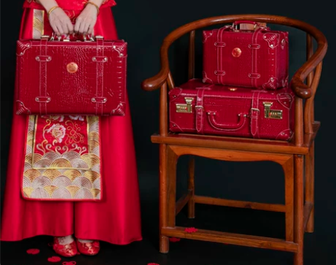 陪嫁箱结婚箱子红色婚嫁箱礼金箱彩礼箱聘礼盒