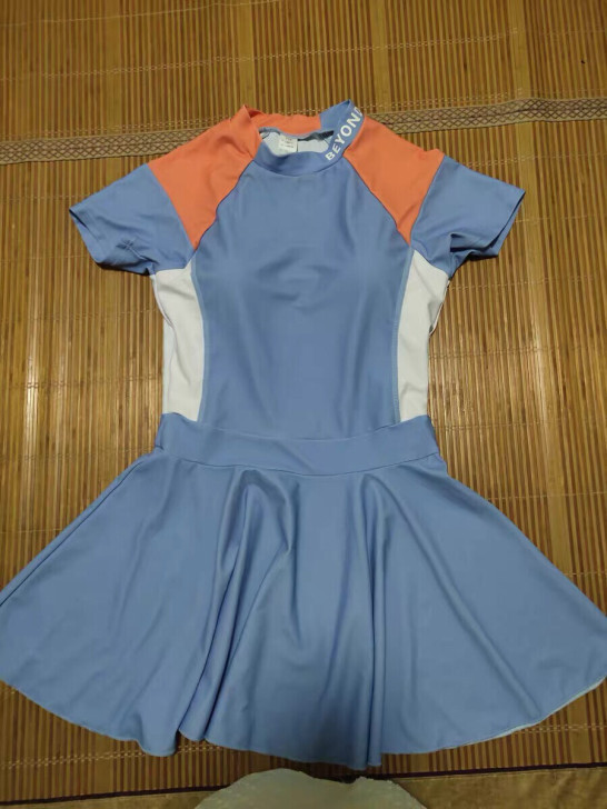 361度连体泳衣女裙式保守遮肚显瘦学生女士...