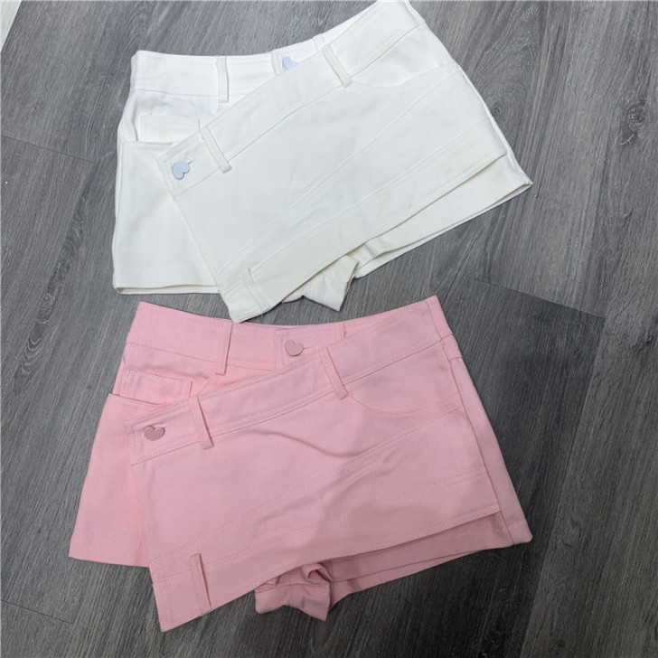 秋冬新款时尚短款不规则高腰修身百搭裤裙休闲...