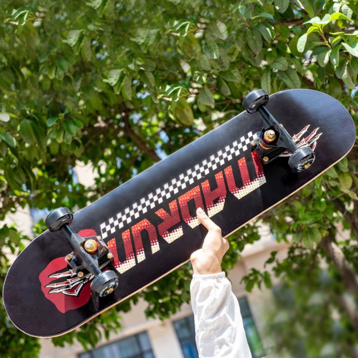 【滑板初学入门】滑板长板成人双翘公路刷街四...