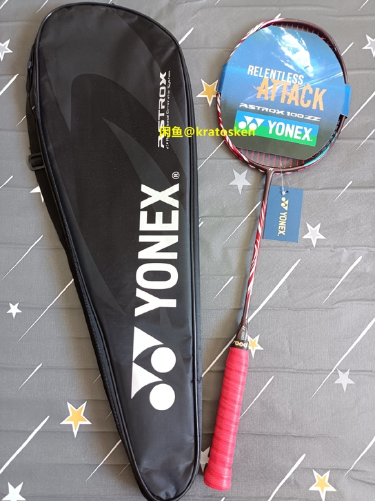 天斧100zz新色古红色羽毛球拍尤尼克斯全...