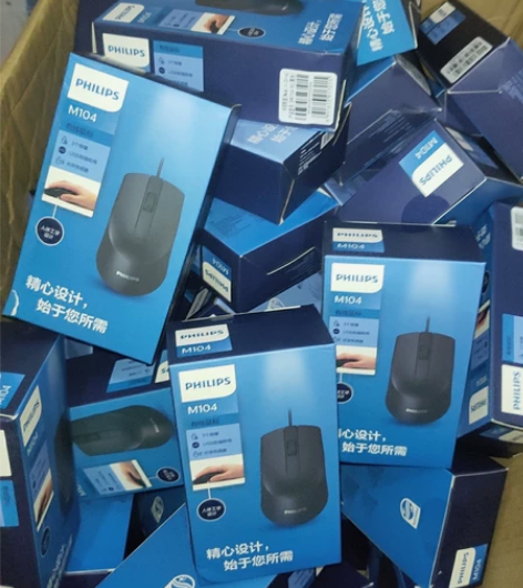 全新飞利浦m104有线鼠标spk7104黑...