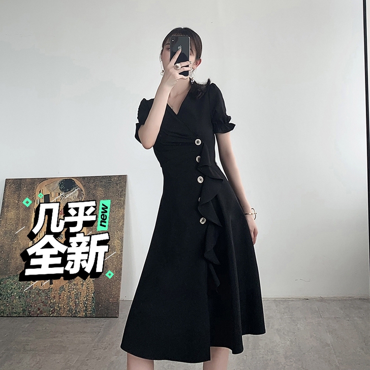 2021新款流行egg裙子超仙女森系法式初...