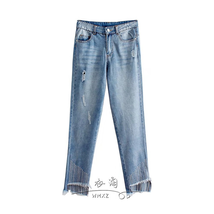 WMXZ 2018春夏新款 女士链条装饰牛...