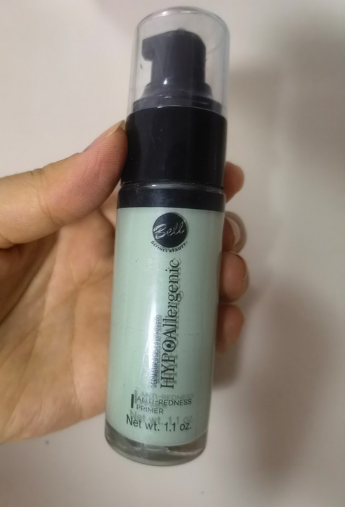 波兰bell妆前乳绿色隔离霜隐形毛孔提亮肤...
