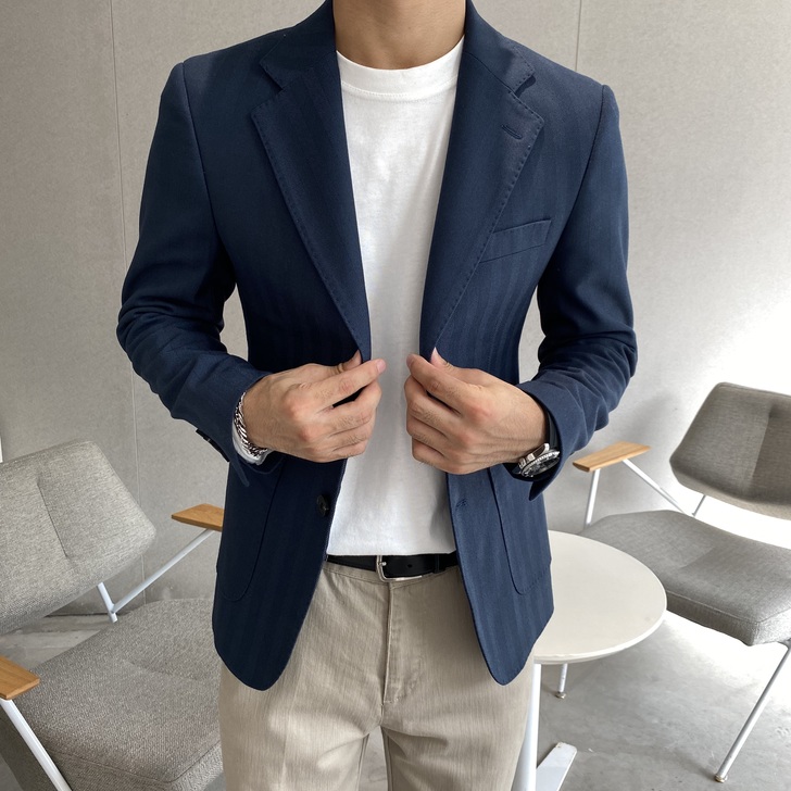 李绍铭秋季新款休闲西装外套男薄款帅气商务正...