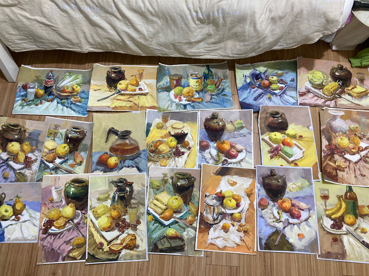 色彩代画现成作品，以前练习作品