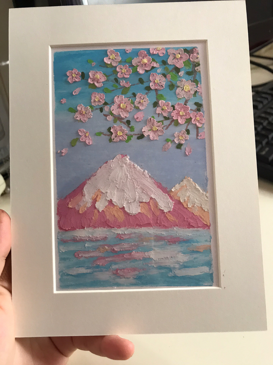 粉粉嫩嫩的一幅画，包邮，免费装了纸画框，外...