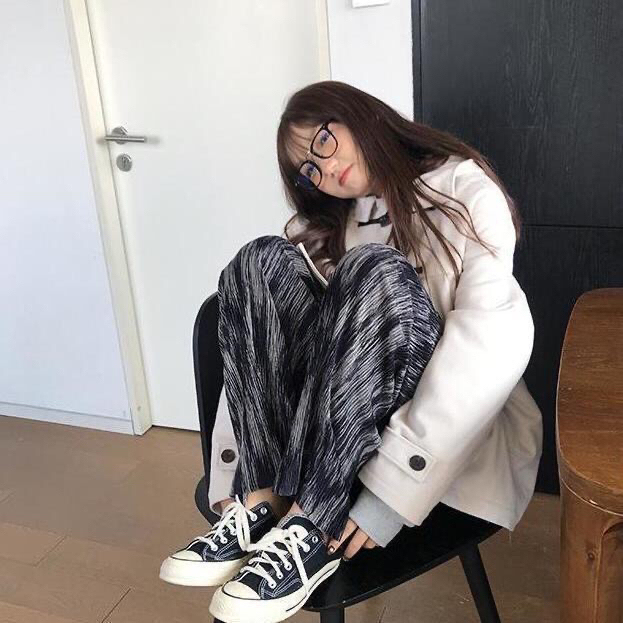 春夏新款裤子女宽松直筒休闲显瘦扎染裤潮流百...