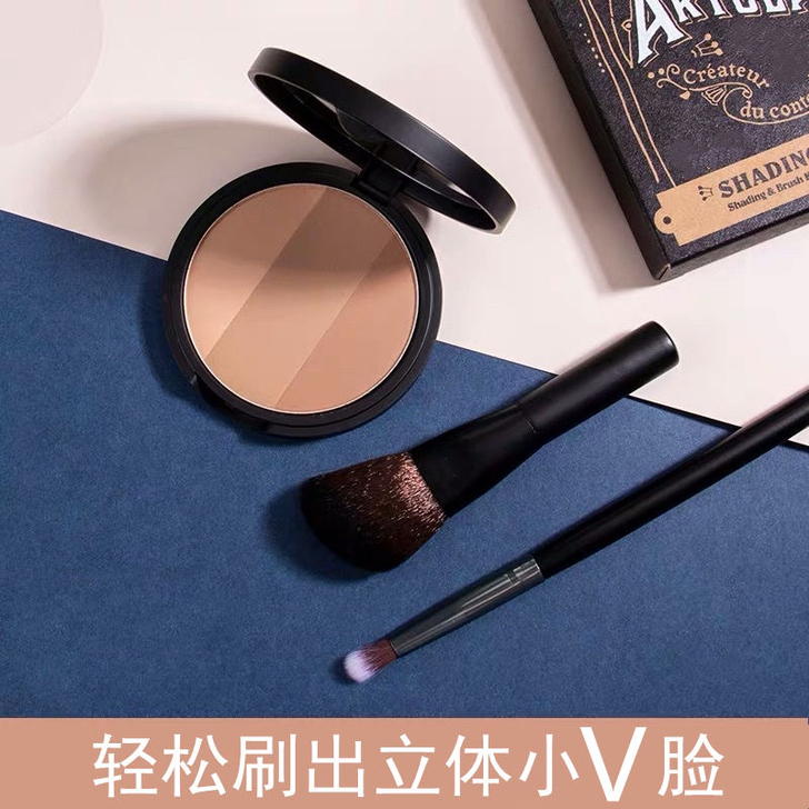 三色立体阴影修容粉饼高光侧影鼻影V脸瘦脸卧...