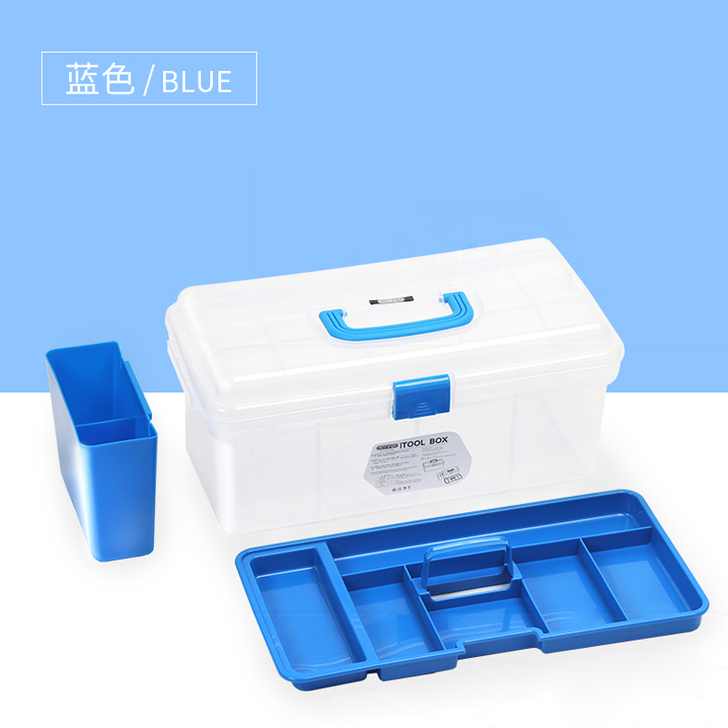 瑞美拓美术工具箱小学生透明工具盒手提式绘画...
