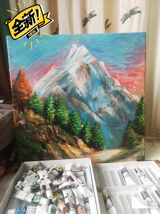 丙烯画，手绘，油画布，画心尺寸45*45c...