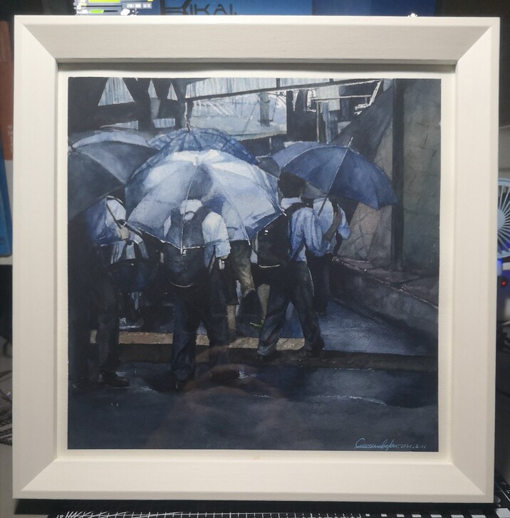 手绘水彩画作品，颜料是荷尔拜因的，混了些许...