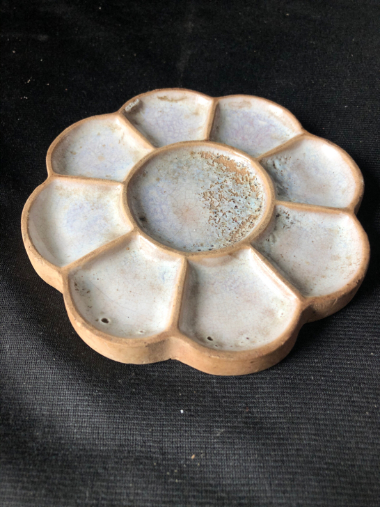 六七十年代瓷调色盘一只民俗文化老瓷器
