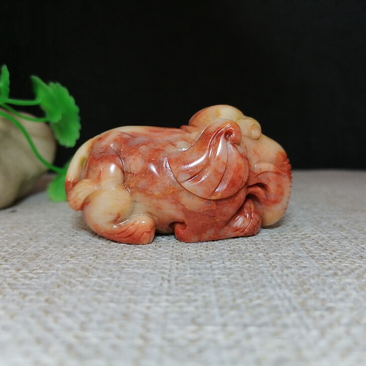 寿山芙蓉石象 把玩件镇纸,尺寸约3.3c...