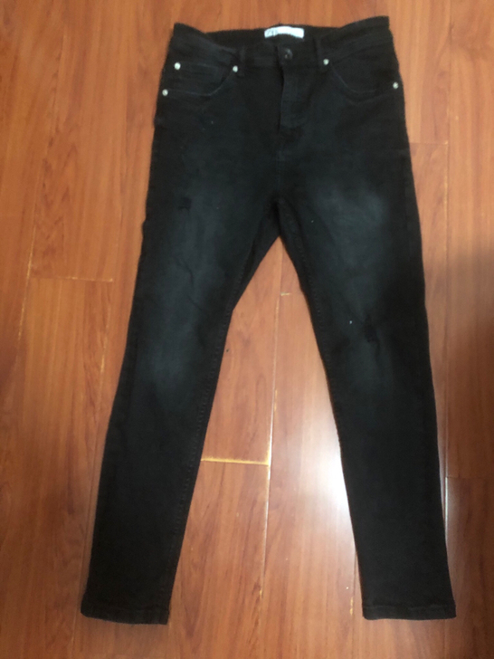 zara 修身小脚 黑色牛仔裤 男款 31...