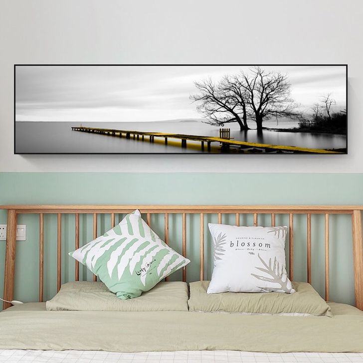 北欧卧室床头时来运转自粘装饰画现代简约轻奢...