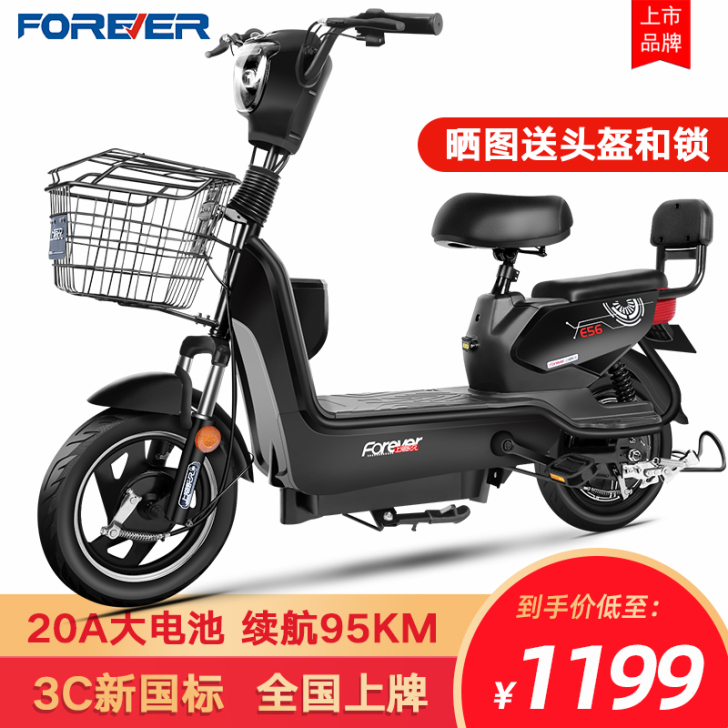 永久电动自行车48V2012A小型新国标代...