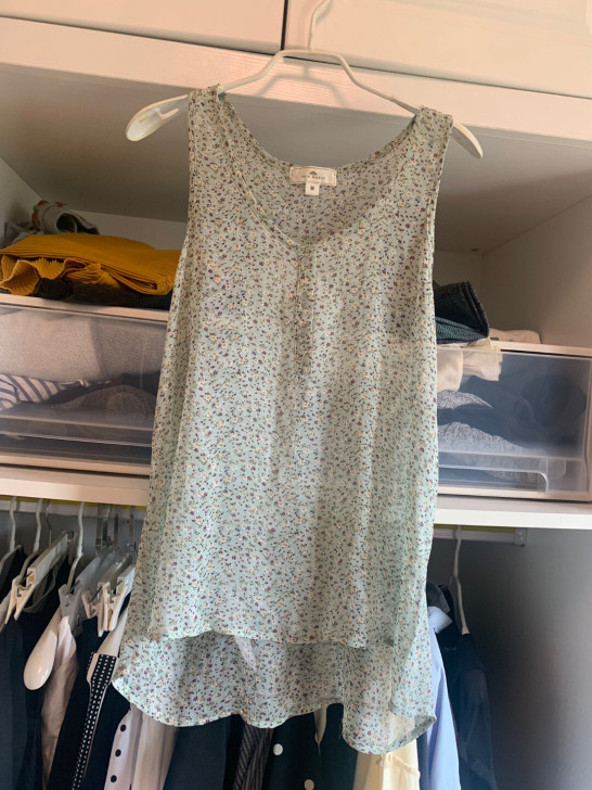 小清新夏季女装清新绿小碎花雪纺背心