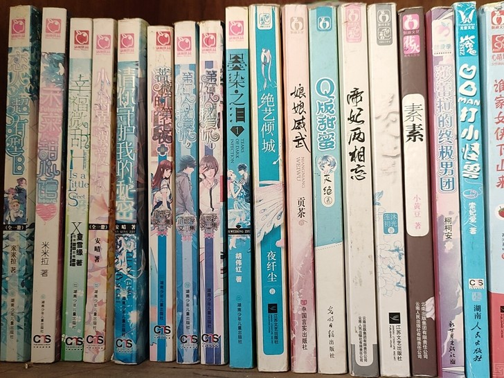 有很多以前买的小说,书基本保存完好。