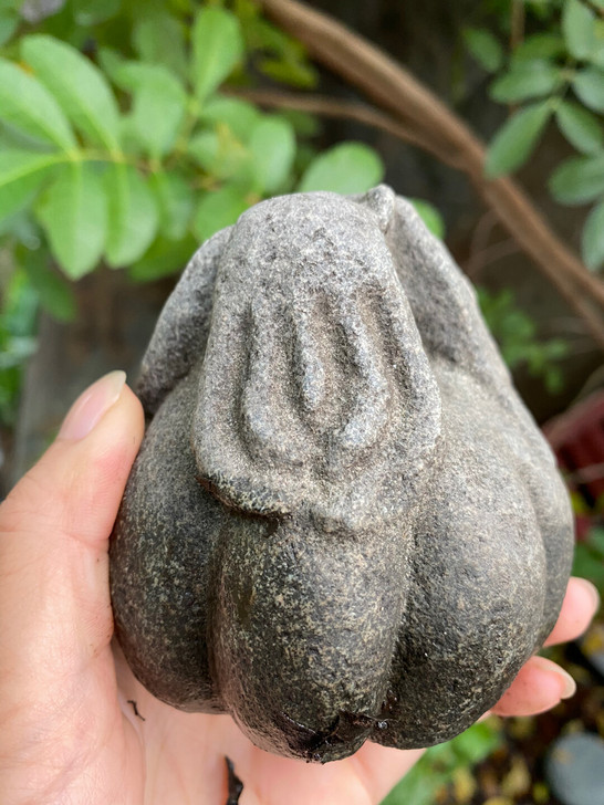 老青石秤砣茶宠镇纸石茶室茶桌摆件