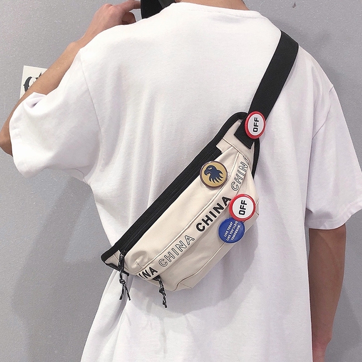 胸包男士时尚单肩包潮牌斜挎包ins街头运动...