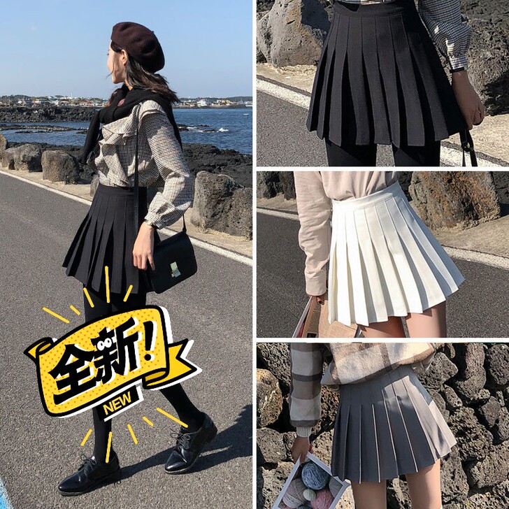 全新 百褶裙 半身裙 气质 高腰显瘦 清新...