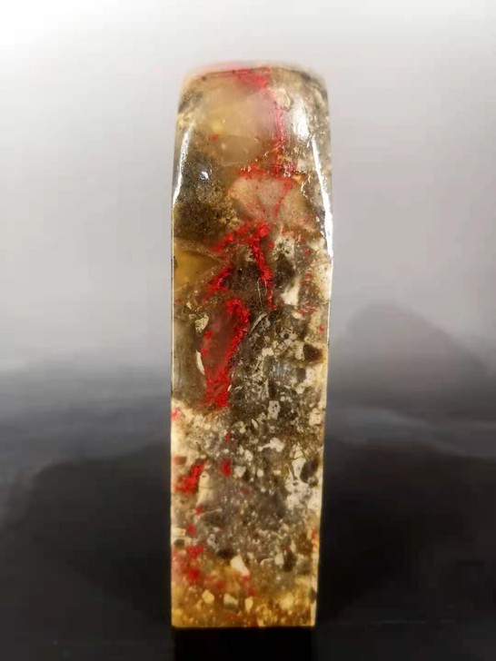 昌化钢板鸡血石印章 镇纸 （货品编号D30...