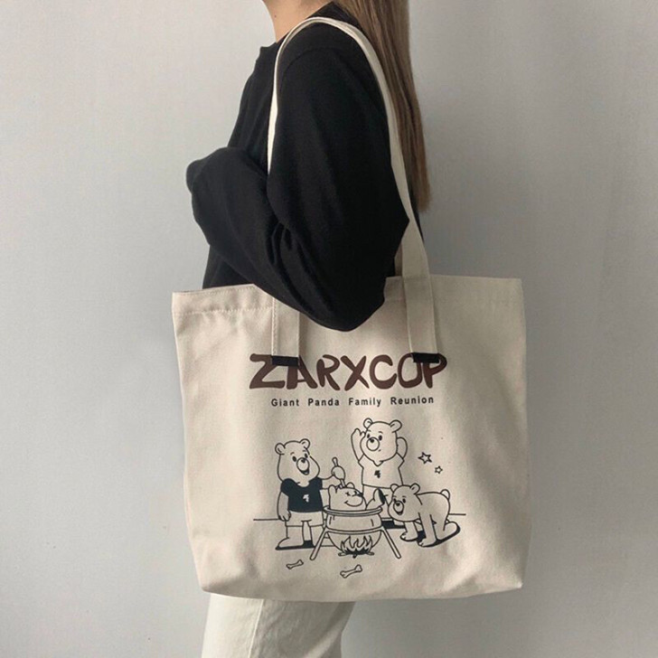 全新韩国ins新款大容量帆布包女ulzza...