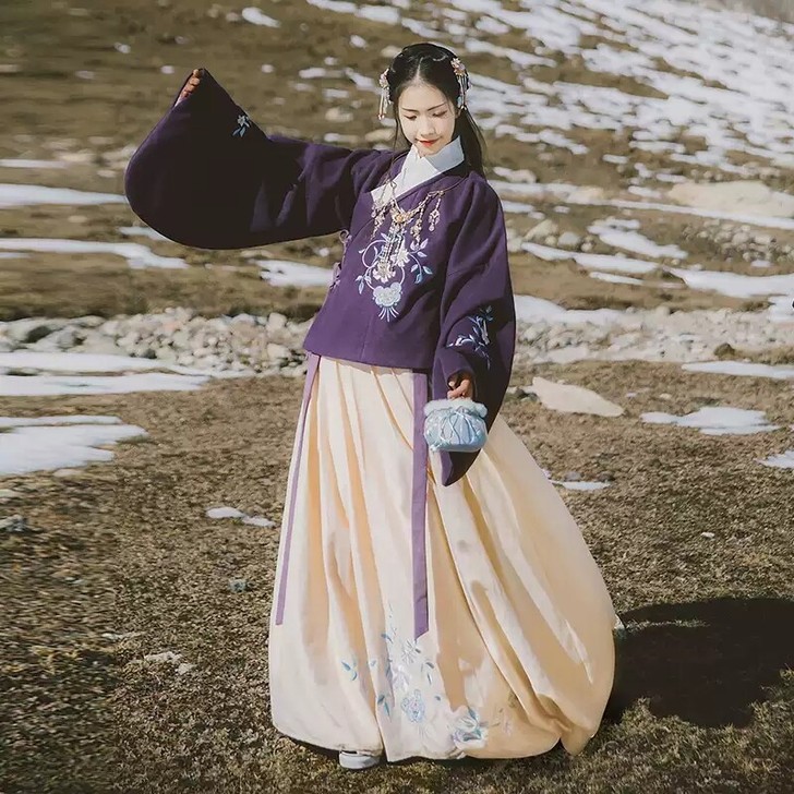 汉尚华莲花语眠传统汉服女装明制绣花交领袄裙...