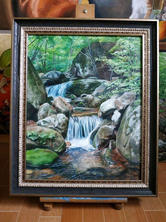 纯手绘油画，40X50cm，专业亚麻油画布...