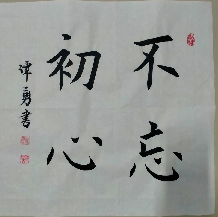 谭勇楷书书法作品，尺寸50*50，每副作品...