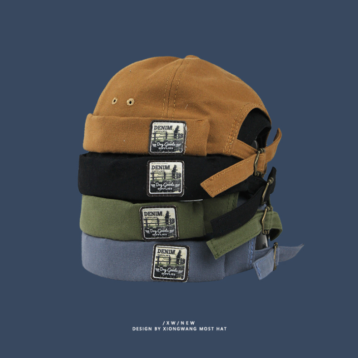 美式复古工业风做旧无檐地主帽街头时尚雅痞瓜...