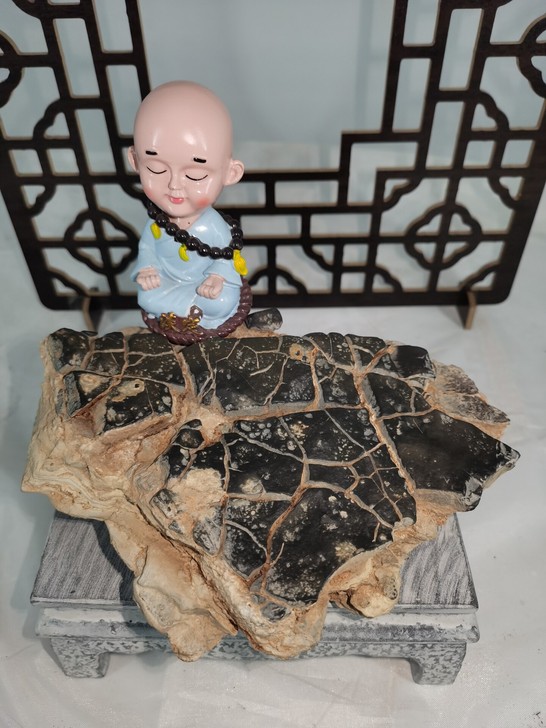 灵璧石 天然石三个 摆台 杯垫 镇纸