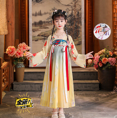 女童十三余女童龙女汉服仙气古风连衣裙衣服公...