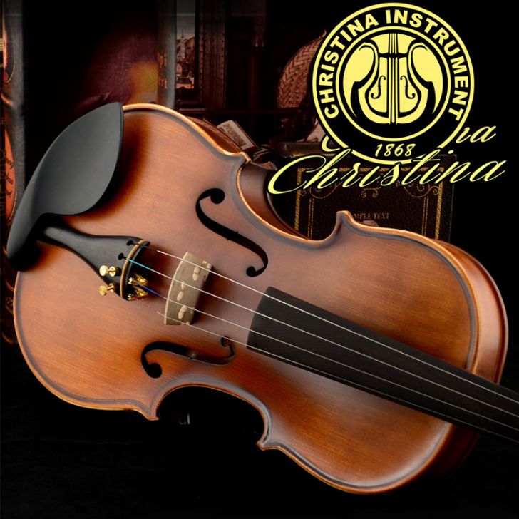 Christina小提琴V04仿古哑光乌木...